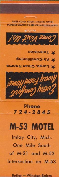 M-53 Motel - Matchbook (newer photo)